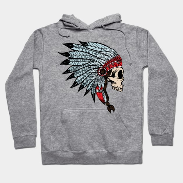 Indian skull Skull Hoodie TeePublic